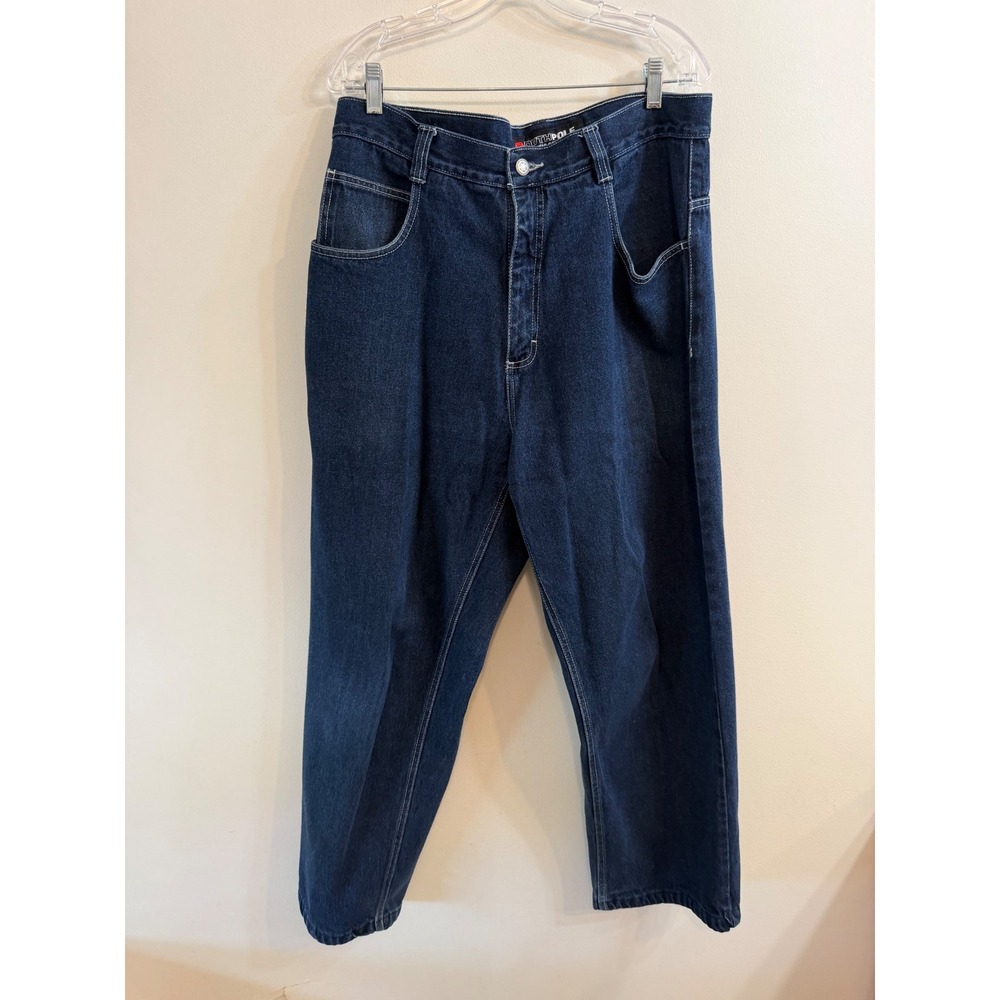 Southpole Vintage Jeans 36x34 Y2K Streetwear Wide Leg Baggy Dark Wash Denim